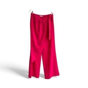 New York & Company Womens EVA MENDEZ Pink Knot Tie Wide Leg Pants Size 6